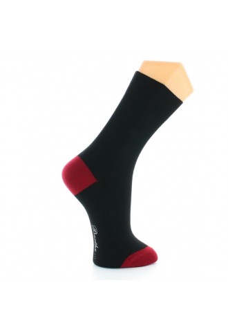 Chaussettes noire/rouge