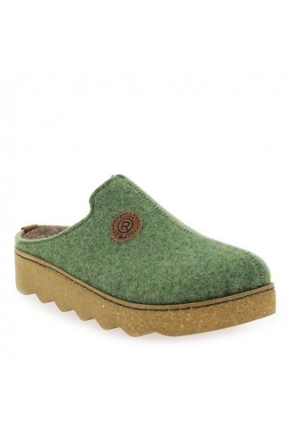 MULE SABOT VERT EN LAINE