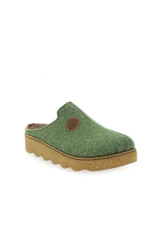 MULE SABOT VERT EN LAINE