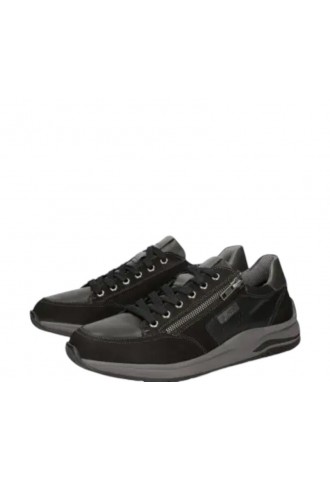 BASKET CUIR ET NUBUCK NOIR/...