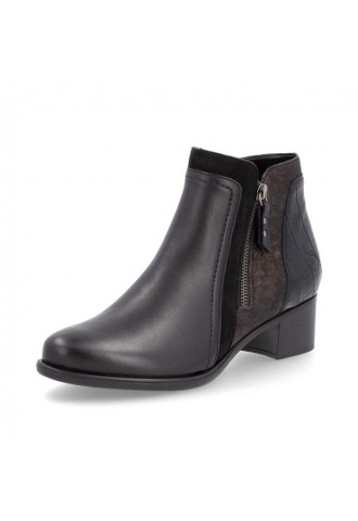 BOTTINE EN CUIR NOIR/ R5172-04