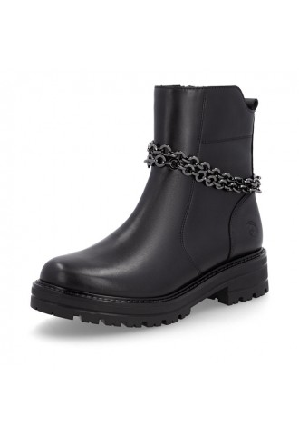 BOOTS EN CUIR NOIR/ D2285-00