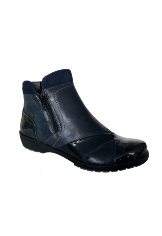 BOTTINE CUIR BLEU/ 8128