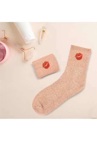 CHAUSSETTES COURTES ROSE A...