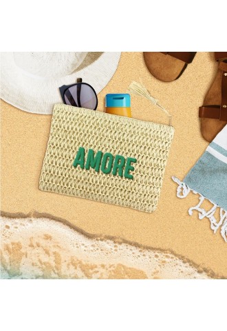 POCHETTE RAPHIA AMORE